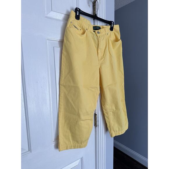 EUC Lauren Ralph Lauren Pants Yellow Capri Straight Leg Casual Womens Sz 14 - Picture 2 of 7